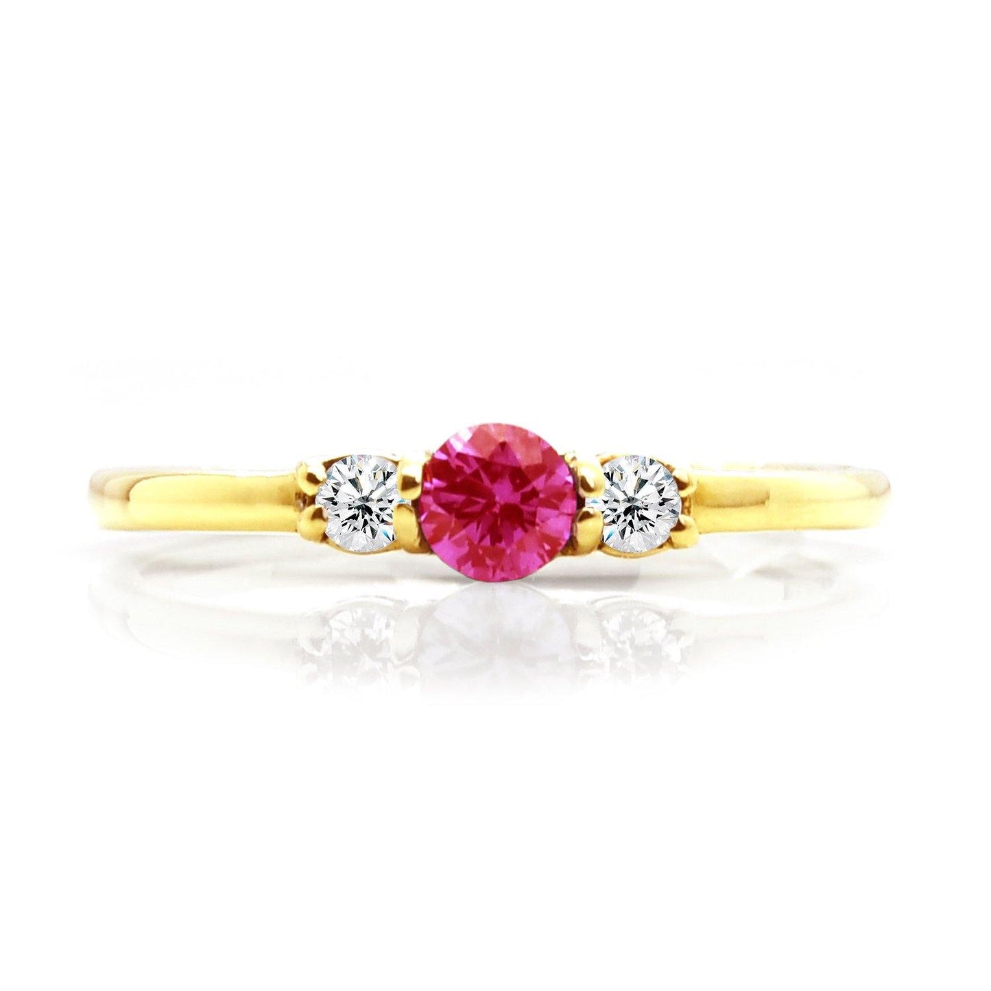 Anillo con Piedra Del Mes 14k / Piedra Personalizable - ALENNA JEWELS