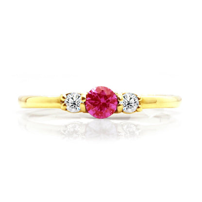 Anillo con Piedra Del Mes 14k / Piedra Personalizable - ALENNA JEWELS
