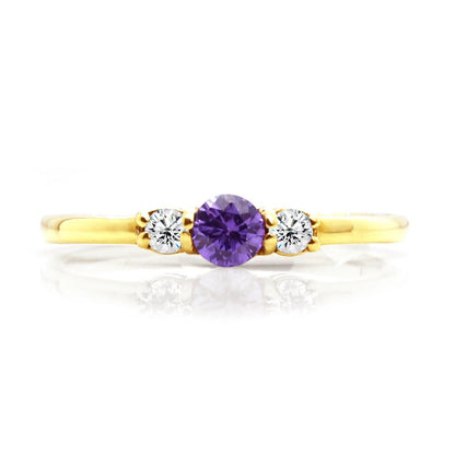 Anillo con Piedra Del Mes 14k / Piedra Personalizable - ALENNA JEWELS