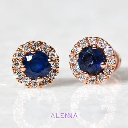 Aretes con Zafiros y Diamantes