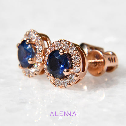 Aretes con Zafiros y Diamantes