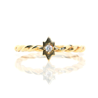 Anillo Estrella del Norte con Diamante