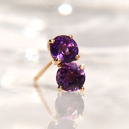 Aretes con Amatistas en Oro de 14k