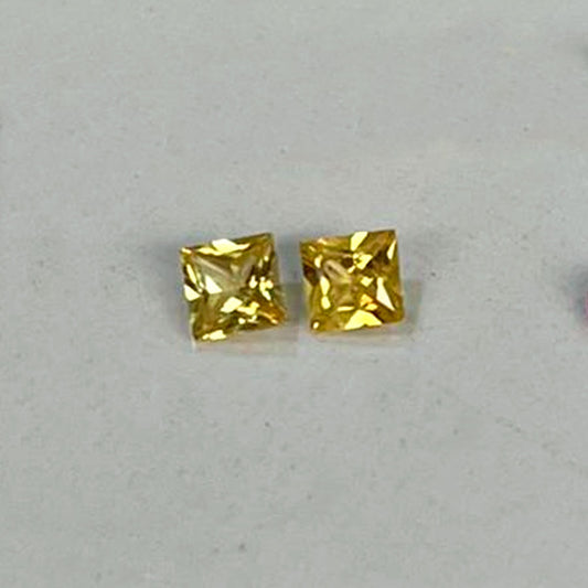 Aretes con Zafiro corte princesa 14k